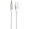 SWISSTEN TEXTILE Audio adaptér USB-C (M) - 3.5mm Jack 1.5m bílá