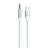 SWISSTEN TEXTILE Audio adaptér USB-C (M) - 3.5mm Jack 1.5m bílá