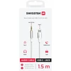 SWISSTEN TEXTILE Audio adaptér USB-C (M) - 3.5mm Jack 1.5m bílá