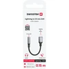 SWISSTEN TEXTILE Audio adaptér Lightning - 3.5mm Jack 0.15m juoda