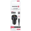 Įkroviklis Swissten PD 2x USB-C automobilinis įkroviklis 50W su USB-C - USB-C laidas 1m