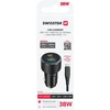 „Swissten PD USB-C“ / USB automobilinis įkroviklis 38 W su USB-C - USB-C laidas 1 m