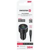 „Swissten PD USB-C“ / USB automobilinis įkroviklis 38 W su USB-C - USB-C laidas 1 m