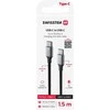 SWISSTEN TEXTILE II datový kabelis USB-C - USB-C 1.5m juoda