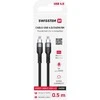 „Swissten TB3“ ir „TB4“ / USB 4.0 / 8K@60Hz / 40 Gb/s / 240 W USB-C duomenų ir vaizdo kabelis, 0,5 m