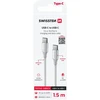 SWISSTEN TEXTILE II duomenų kabelis USB-C - USB-C 1,5 m baltas