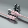 SWISSTEN TEXTILE II duomenų kabelis USB - Lightning 1,5m rožinis