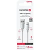 SWISSTEN TEXTILE II duomenų kabelis USB - Lightning 1,5m baltas