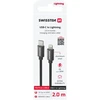 „Swissten Textile“ universalus greitas įkrovimas 3.1 USB-C prie „Lightning Data“ ir 2 m įkrovimo laidas