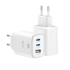 Įkroviklis Swissten Swissten Edge Travel Charger Edge GaN 2x USB-C PD 65W + 1x USB-A 18W QC baltas