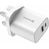 Įkroviklis Swissten EDGE GaN do gniazd UK 1x USB-A 1x USB-C 35 W (22045102)