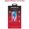 „Swissten“ grūdinto stiklo ekrano apsauga, skirta „Apple iPhone 12/12 PRO“, juoda, tinkanti dėklams ir spalvotam rėmeliui.