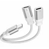 SWISSTEN TEXTILE Įkrovimo garso adapteris USB-C (M) - 2x USB-C (F) 0,12 m baltas