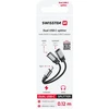 „Swissten Textile“ USB-C / USB-C / Aux 3,5 mm įkrovimo garso adapteris, 0,12 m