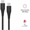 Swissten USB-C - USB-C 1.0m juoda
