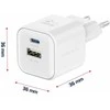 Swissten kelioninis įkroviklis GaN USB-C 35W PD / USB-A 27W QC