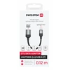 SWISSTEN TEXTILE OTG adaptér Lightning (M) na USB-A (F) 0.13m juoda