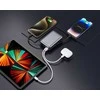 „Swissten“ išorinė baterija 20000 mAh su integruotais USB-C ir „Lightning“ laidais