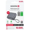 Powerbank Swissten Swissten SPACE Power Bank Universal External Baterija Built-in USB-C Cable 35W / 10000 mAh Sidabrinis