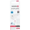 SWISSTEN Tinklo adapteris GaN USB-C + duomenų kabelis USB-C - USB-C 20W 1,2 m baltas