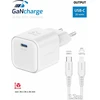 „Swissten“ kelioninis įkroviklis GaN USB-C 20 W PD + duomenų kabelis USB-C – „Lightning“ 1,2 m