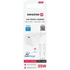 „Swissten“ kelioninis įkroviklis GaN USB-C 35 W PD + duomenų kabelis USB-C - USB-C 1,2 m