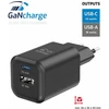 Swissten kelioninis įkroviklis GaN USB-C / PD USB-A / 18W QC / 45W