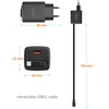 Įkroviklis Swissten SlideCHARGE GaN Adapteris sieciowy 1 USB-A 1 USB-C 30W