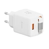 Įkroviklis Swissten SlideCHARGE maitinimo įkroviklis GaN 30W USB-A 18W su ištraukiamu USB-C laidu 0.75m baltas
