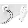Swissten Plonas kelioninis GaN USB-C / USB įkroviklis 30 W
