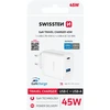 Įkroviklis Swissten SWISSTEN tinklo adapteris CORE GaN 45W, 2 prievadų, 1x USB-C , 1x USB-A