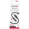 SWISSTEN SOFT SILICONE datový kabelis USB - USB-C 0.4m juoda
