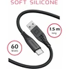 Swissten minkštas silikoninis duomenų kabelis USB / USB-C / 1,5 m / 60 W