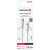 SWISSTEN TEXTILE II duomenų kabelis USB-C – žaibiškas 1,5 m baltas