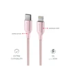 SWISSTEN TEXTILE II duomenų kabelis USB-C – žaibiškas 1,5 m rožinis