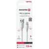SWISSTEN TEXTILE II duomenų kabelis USB - Lightning 1,5m baltas
