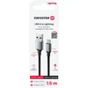SWISSTEN TEXTILE II datový kabelis USB - Lightning 1.5m juoda