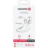 SWISSTEN TEXTILE Įkrovimo garso adapteris Lightning (M) - 2x Lightning (F) 0,12 m baltas