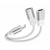 SWISSTEN TEXTILE Įkrovimo garso adapteris USB-C (M) - 2x USB-C (F) 0,12 m baltas