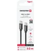 „Swissten Textile“ universalus greito įkrovimo 3.1 USB-C / USB-C duomenų ir įkrovimo laidas, 3 m, juodas