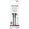 Swissten L Type Textile Universal Quick Charge 3.1 USB į USB-C Data ir 1,2 m įkrovimo laidas