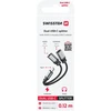 „Swissten Textile“ USB-C / USB-C / Aux 3,5 mm įkrovimo garso adapteris, 0,12 m