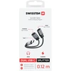 „Swissten“ tekstilinis USB-C garso įkrovimo adapteris, 2x USB-C, 0,12 m