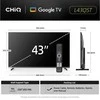 CHiQ L43QST televizorius, 43 colių, FHD, QLED, itin tvirtas, „Android 14“, „Dolby Audio“, berėmis