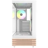 „Thermaltake View 270 Plus WS ARGB“, bokšto tipo korpusas – baltas/medinis, 2 grūdinto stiklo plokštės, medinė konstrukcija