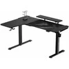 Reguliuojamo aukščio kampinis žaidimų stalas Ultradesk Winger LED RGB, Juodos spalvos