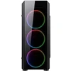 Vein X VeinX dėklas Mars MAR01A Mid Tower, be maitinimo, 3xUSB, permatomas šonas, 4xARGB ventiliatorius 120mm, juodas
