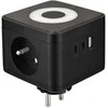 Viking maitinimo adapteris Y23L, 2x 230 V, 1x USB-A, 2x USB-C, jutiklinė lemputė, juoda