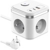 Viking maitinimo adapteris YC33, 3x 230 V, 1x USB-A, 2x USB-C, ON/OFF mygtukas, ilgis 1,4 m, baltas
