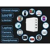 Įkroviklis Viking kroviklis USB GaN 100W, podpora PD3.0 a QC4+ balta